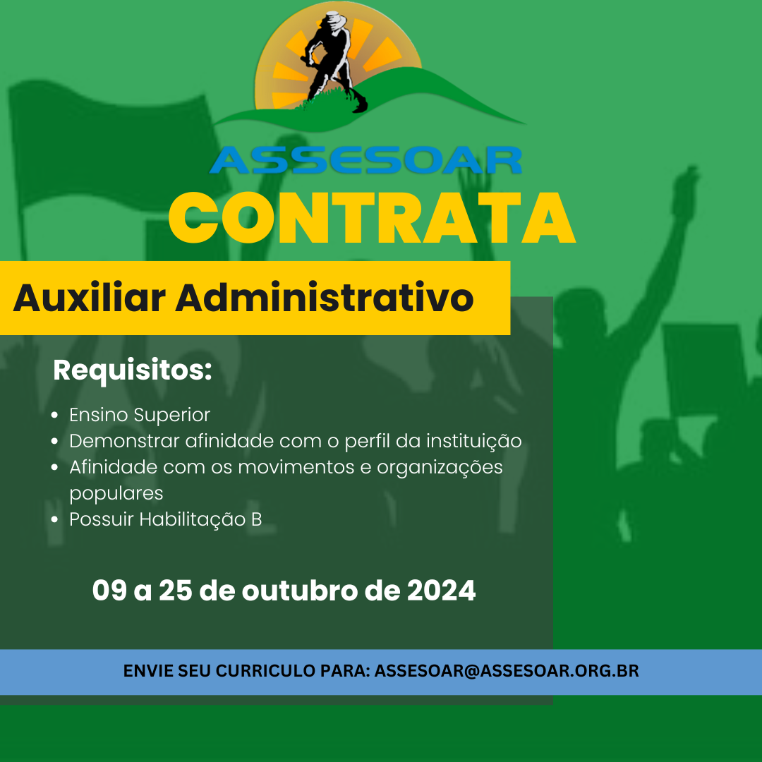 Edital para contratação: Auxiliar Administrativo